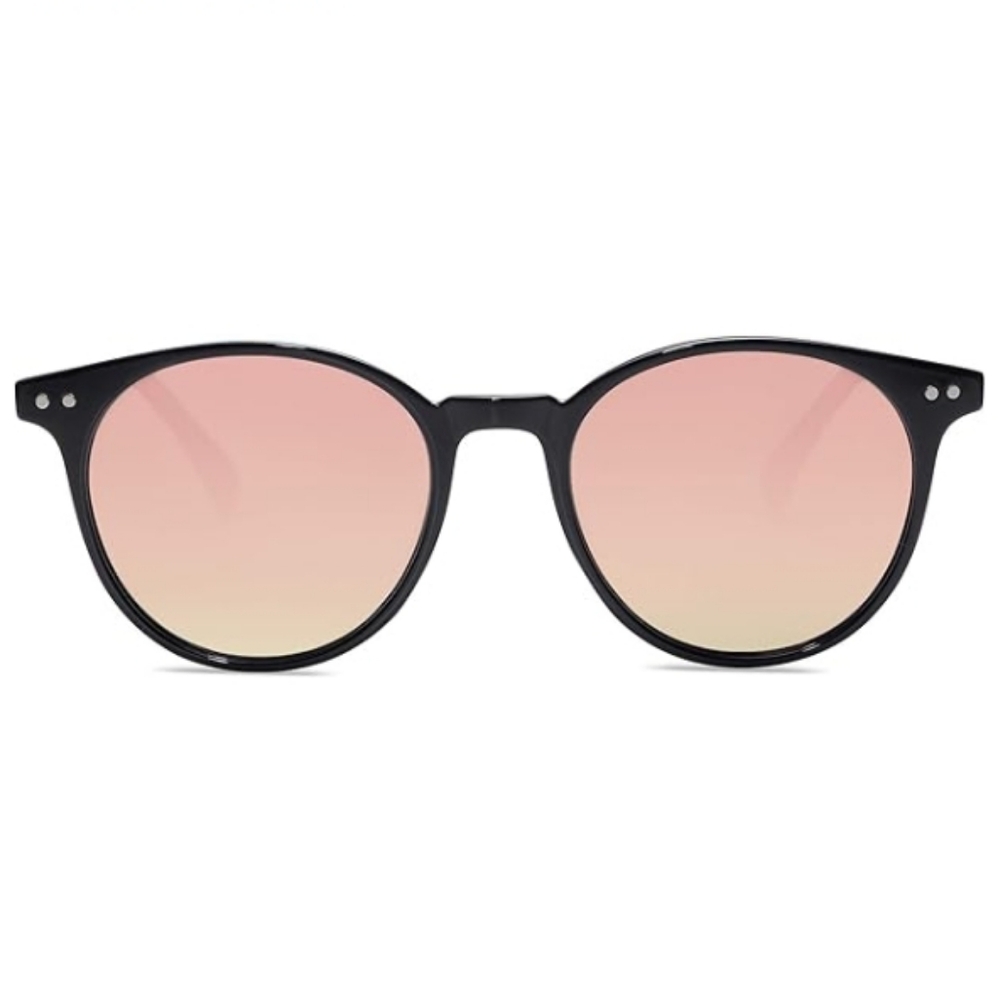 Round Classic Polarized Sunglasses Vintage UV400 SJ2113 Rose Gold